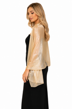 Load image into Gallery viewer, Iridescent Champagne Gold Pashmina Shawl