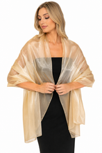 Load image into Gallery viewer, Iridescent Champagne Gold Pashmina Shawl