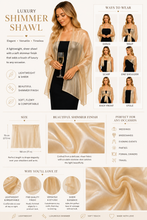 Load image into Gallery viewer, Iridescent Champagne Gold Pashmina Shawl