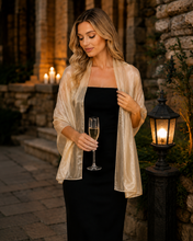 Load image into Gallery viewer, Iridescent Champagne Gold Pashmina Shawl