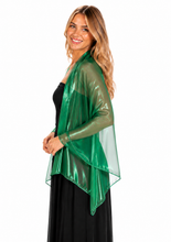 Load image into Gallery viewer, Emerald Green Silky Wedding Wrap Pashmina Scarf