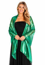 Load image into Gallery viewer, Emerald Green Silky Wedding Wrap Pashmina Scarf
