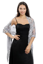 Load image into Gallery viewer, Hot Pink Floral &amp; Hearts Sequin Shawl