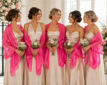 Load image into Gallery viewer, Hot Pink Silky Wedding Shawl
