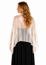 Load image into Gallery viewer, Silky Iridescent Ivory Pashmina Shawl