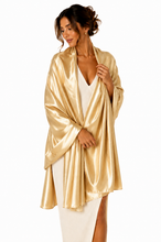 Load image into Gallery viewer, Large Silky Gold Satin Pashmina