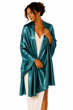 Load image into Gallery viewer, Large Silky Teal Pashmina