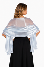 Load image into Gallery viewer, Light Blue Silky Wedding Wrap