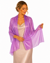Load image into Gallery viewer, Silky Iridescent Plum Wedding Shawl
