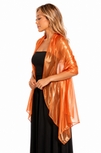 Load image into Gallery viewer, Silky Iridescent Orange Shawl Pashmina