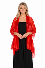 Load image into Gallery viewer, Iridescent Scarlet Red Pashmina Shawl Wedding Wrap Scarf