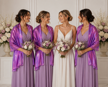 Load image into Gallery viewer, Royal Purple Iridescent Pashmina Wedding Wrap Scarf