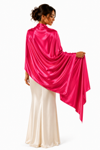 Load image into Gallery viewer, Large Silky Satin Hot Pink Pashmina