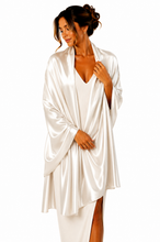 Load image into Gallery viewer, Large Silky White Satin Pashmina