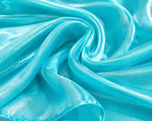 Load image into Gallery viewer, Silky Iridescent Turquoise Blue Silky Wedding Wrap