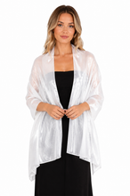 Load image into Gallery viewer, Silky Iridescent White Silky Wedding Shawl