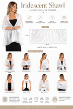 Load image into Gallery viewer, Silky Iridescent White Silky Wedding Shawl