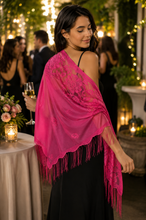 Load image into Gallery viewer, Champagne Lace Triangle Scarf