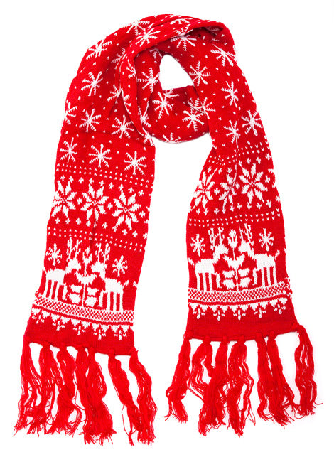 Red Snowflake Christmas Scarf