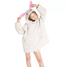 Load image into Gallery viewer, Kids Fleece Lined Blanket Hoodie Dressing Gown