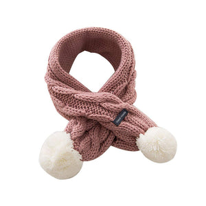 Kids Cable Knit Pom Pom Snood Scarf