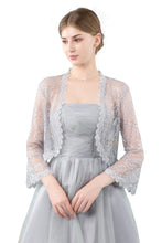 Load image into Gallery viewer, Silver Grey Lace Open Cardigan