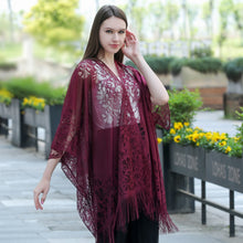 Load image into Gallery viewer, Burgundy Lace Kimono