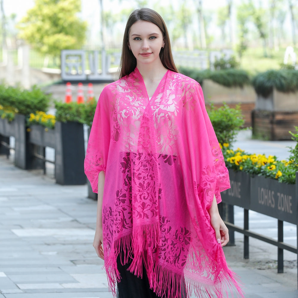 Hot Pink Lace Kimono