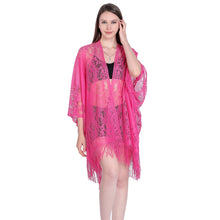Load image into Gallery viewer, Hot Pink Lace Kimono