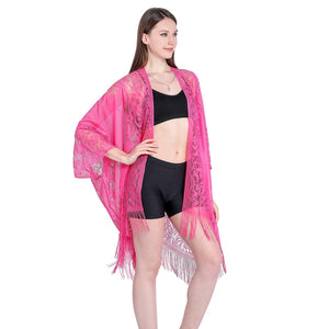 Hot Pink Lace Kimono