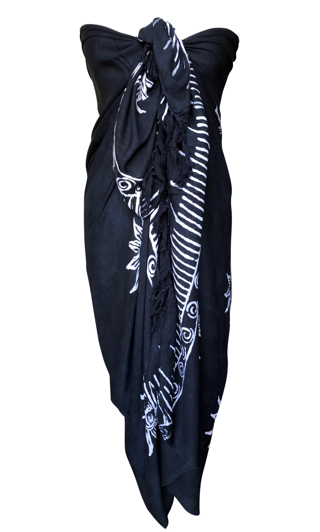 Large Black Beach Sarong Cover Up For Swimwear