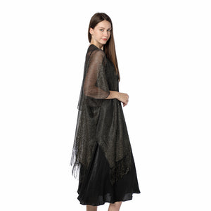 Black & Gold Shimmer Cardigan Kimono