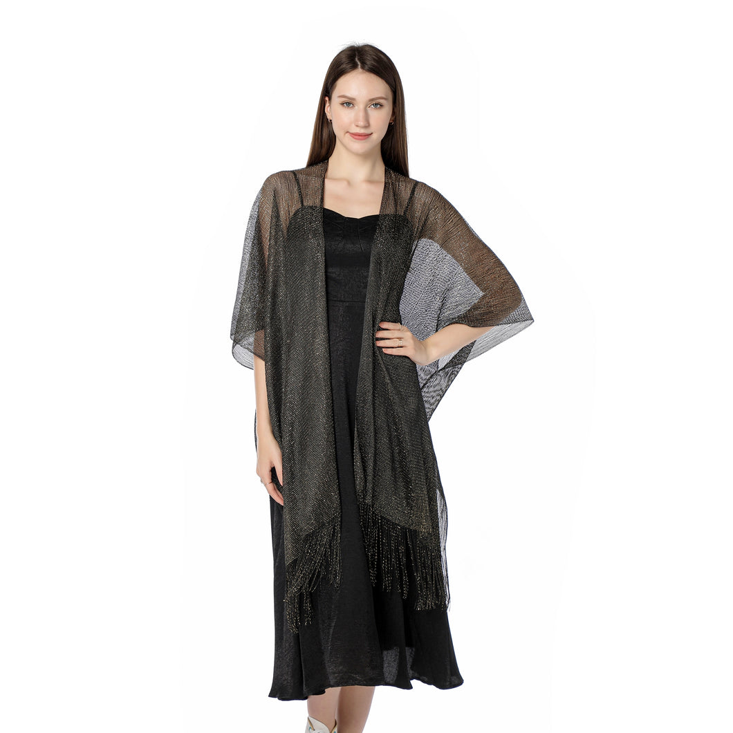 Black & Gold Shimmer Cardigan Kimono