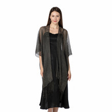 Load image into Gallery viewer, Black &amp; Gold Shimmer Cardigan Kimono