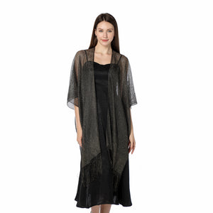 Black & Gold Shimmer Cardigan Kimono