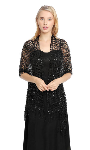 Black Sequin Scarf