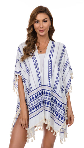 Blue Patterned Kimono