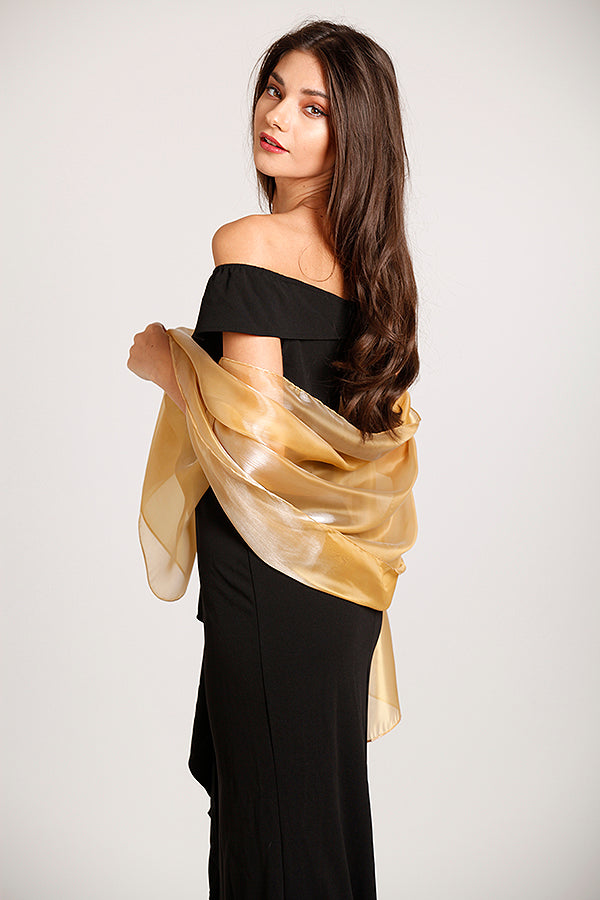 Iridescent Champagne Gold Pashmina Shawl Central Chic Iridescent Champagne Gold Pashmina Shawl Central Chic