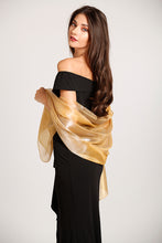 Load image into Gallery viewer, Iridescent Champagne Gold Pashmina Shawl