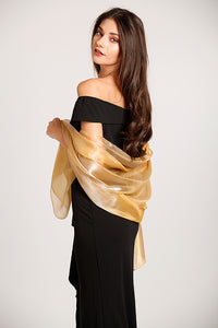 gold shawls for dresses Italian Silk Satin Evening Shawl