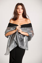 Load image into Gallery viewer, Central Chic silver shawl pashmina for wedding and parties