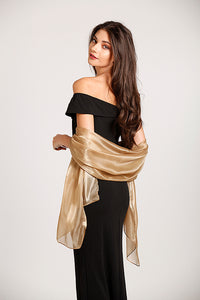 Central Chic Golden Taupe Shawl wrap stole and scarf for weddings and parties