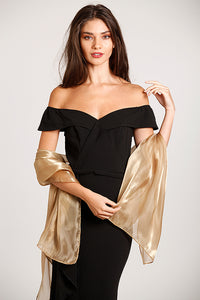 Central Chic Golden Taupe Shawl wrap stole and scarf for weddings and parties
