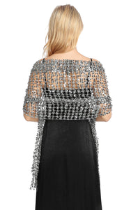 Grey Sequin Scarf