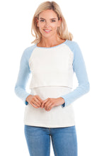 Load image into Gallery viewer, Blue Baseball Maternity &amp; Breastfeeding Top