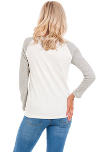 Grey Baseball Maternity & Breastfeeding Top