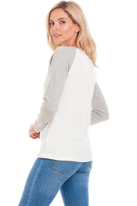 Grey Baseball Maternity & Breastfeeding Top