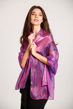 Load image into Gallery viewer, Royal Purple Iridescent Pashmina Wedding Wrap Scarf