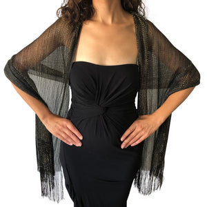 Black & Gold Shimmer Shawl Central Chic Black & Gold Shimmer Shawl Central Chic