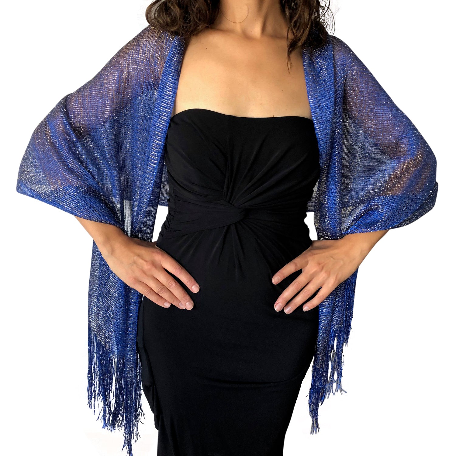 Cobalt Blue Shimmer Shawl Central Chic Cobalt Blue Shimmer Shawl Central Chic